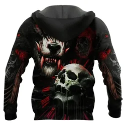 Best OUKU Men's Skull Graphic Prints Hoodie Hoodies Sweatshirt Streetwear Designer Long Sleeve Hooded Daily Sports 1 2 Print Spring & Fall Designer