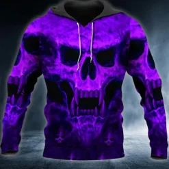 OUKU Men's Skull Graphic Prints Hoodie Hoodies Sweatshirt Streetwear Basic Long Sleeve Hooded Daily Sports Yellow Red Print Spring & Fall Designer