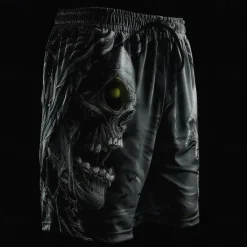 Sale OUKU Men's Skull Halloween Costumes Swim Trunks Swim Shorts Board Shorts Mid Waist Fashion Streetwear Designer Casual Daily Holiday Pocket Elastic Waist 3D Print Designer Clothing Apparel Black