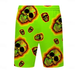 Outlet OUKU Men's Skull Halloween Costumes Swim Trunks Swim Shorts Board Shorts Mid Waist Fashion Streetwear Designer Casual Daily Holiday Pocket Elastic Waist 3D Print Designer Clothing Apparel