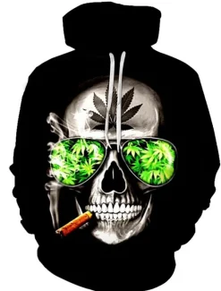 Clearance OUKU Men's Skull Hoodie Hoodies Sweatshirt Party Casual Long Sleeve Hooded Casual Daily 1 2 Designer