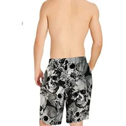 Online OUKU Men's Skull Print Swim Trunks Swim Shorts Board Shorts Mid Waist Casual Athleisure Daily Holiday Pocket Drawstring with Mesh lining Designer Clothing Apparel