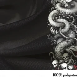 OUKU Men's Skull Snake Halloween Costumes Button Up Shirt Long Sleeve Horror Party Evening Wear Fall Winter Spring & Summer Shirt Collar 3D Print Black