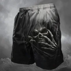 Discount OUKU Men's Skull Swimming Trunks Board Shorts Shorts Mid Waist Vintage Designer Punk & Gothic Casual Holiday Club Designer Clothing Apparel