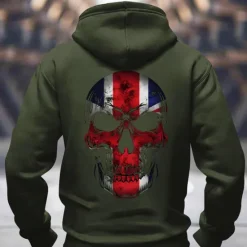 Best OUKU Men's Skull UK Hoodies Sweatshirt Fashion Long Sleeve Crew Neck Holiday Streetwear Black White Drawstring Fall Winter Designer