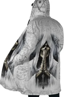 New OUKU Men's Skull Winter Coat Fleece Jacket Coat Warm Breathable Comfortable Fashion Streetwear Casual Daily Sports & Outdoor Daily Wear Going out Zipper Pocket Print Fall & Winter Hoodie Long Sleeve Black