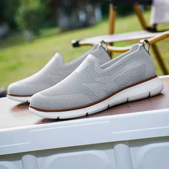 Best OUKU Men's Slip-On Knit Sneakers, Breathable Mesh Upper with Comfortable Fit, Casual Lightweight Shoes for Everyday and Outdoor Activities