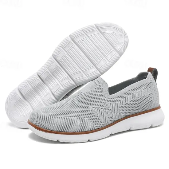 Best OUKU Men's Slip-On Knit Sneakers, Breathable Mesh Upper with Comfortable Fit, Casual Lightweight Shoes for Everyday and Outdoor Activities