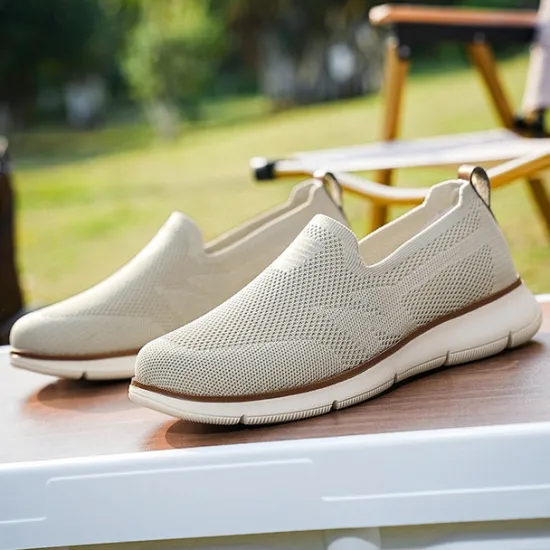 Best OUKU Men's Slip-On Knit Sneakers, Breathable Mesh Upper with Comfortable Fit, Casual Lightweight Shoes for Everyday and Outdoor Activities