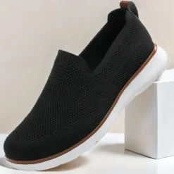 Best OUKU Men's Slip-On Knit Sneakers, Breathable Mesh Upper with Comfortable Fit, Casual Lightweight Shoes for Everyday and Outdoor Activities