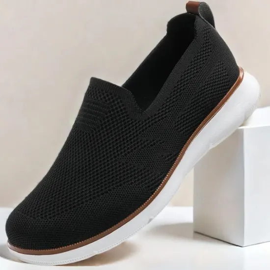 Best OUKU Men's Slip-On Knit Sneakers, Breathable Mesh Upper with Comfortable Fit, Casual Lightweight Shoes for Everyday and Outdoor Activities
