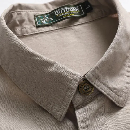 Outlet OUKU Men's Smile Face Work Shirt Western Shirt Cargo Shirt Short Sleeve Casual Tactical Going out Summer Spring Autumn Turndown Buttons Print Black Green Dark Blue Beige Gray