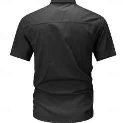 Outlet OUKU Men's Smile Face Work Shirt Western Shirt Cargo Shirt Short Sleeve Casual Tactical Going out Summer Spring Autumn Turndown Buttons Print Black Green Dark Blue Beige Gray