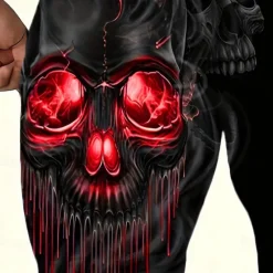 Outlet OUKU Men's Smoke Halloween Costumes Skulls Sweatpants Joggers Trousers Mid Waist Drawstring Elastic Waist Dark Gothic Style Jogging Streetwear Workout Athletic Sweatpants with Pockets Spring Fall 3D Print