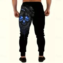 Outlet OUKU Men's Smoke Halloween Costumes Skulls Sweatpants Joggers Trousers Mid Waist Drawstring Elastic Waist Dark Gothic Style Jogging Streetwear Workout Athletic Sweatpants with Pockets Spring Fall 3D Print