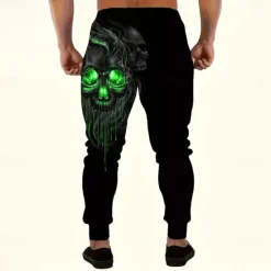 Outlet OUKU Men's Smoke Halloween Costumes Skulls Sweatpants Joggers Trousers Mid Waist Drawstring Elastic Waist Dark Gothic Style Jogging Streetwear Workout Athletic Sweatpants with Pockets Spring Fall 3D Print