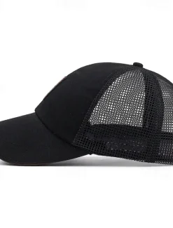 Outlet OUKU Men's Snapback Hat Baseball Cap Trucker Hat Mesh Cap Black White Polyester Mesh Back Travel Beach Outdoor Vacation Plain Adjustable Sunscreen Breathable Fashion