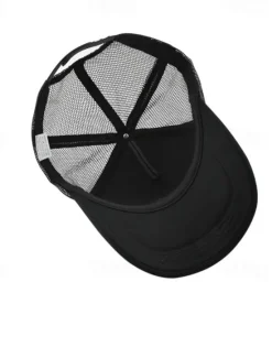 Discount OUKU Men's Snapback Hat Baseball Cap Sun Hat Trucker Hat Mesh Cap Black White Cotton Mesh Mesh Back Fashion Casual Street Daily Graphic Adjustable Sunscreen Breathable