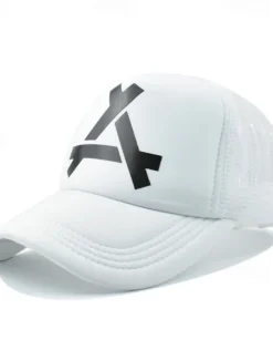 Discount OUKU Men's Snapback Hat Baseball Cap Sun Hat Trucker Hat Mesh Cap Black White Cotton Mesh Mesh Back Fashion Casual Street Daily Graphic Adjustable Sunscreen Breathable