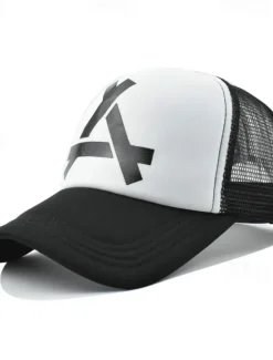 Discount OUKU Men's Snapback Hat Baseball Cap Sun Hat Trucker Hat Mesh Cap Black White Cotton Mesh Mesh Back Fashion Casual Street Daily Graphic Adjustable Sunscreen Breathable