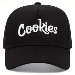Outlet OUKU Men's Snapback Hat Baseball Cap Sun Hat Trucker Hat Mesh Cap Black White Cotton Mesh Embroidered Mesh Back Fashion Casual Street Daily Letter Adjustable Sunscreen Breathable