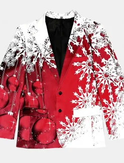 Hot OUKU Men's Snowflake Long Sleeve Turndown Business Work Wear to work Going out Buttons Print Multi Pocket