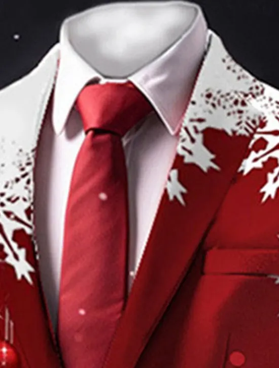Hot OUKU Men's Snowflake Long Sleeve Turndown Business Work Wear to work Going out Buttons Print Multi Pocket