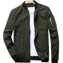 Clearance OUKU Men's Softshell Flight Bomber Jacket Military Tactical Jacket Slim Fit Casual Outdoor Sun Protection Quick Dry Lightweight Windbreaker Jacket Trench Coat Outerwear Top Full Zipper Hunting Fishing