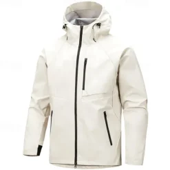 Online OUKU Men's Softshell Jacket Sport Coat Hiking Jacket Rain Jacket Sports Outdoor Camping & Hiking Waterproof Windbreaker Zipper Pocket Spring & Fall Solid Color Active Hooded Regular Black White Green