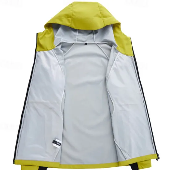 Online OUKU Men's Softshell Jacket Sport Coat Hiking Jacket Rain Jacket Sports Outdoor Camping & Hiking Waterproof Windbreaker Zipper Pocket Spring & Fall Solid Color Active Hooded Regular Black White Green