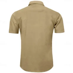 Clearance OUKU Men's Southwestern Print Shirt Western Shirt Cowboy Shirt Short Sleeve Western Style Outdoor Summer Spring Shirt Collar Black Khaki