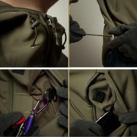Best OUKU Men's Special Ops Military Tactical Soft Shell Jacket Coat Hunting Fleece Hooded Coat Outdoor Thermal Warm Waterproof Windproof Fleece Lined Lightweight Winter Trench Coat Top Camping Fishing