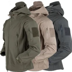 Best OUKU Men's Special Ops Military Tactical Soft Shell Jacket Coat Hunting Fleece Hooded Coat Outdoor Thermal Warm Waterproof Windproof Fleece Lined Lightweight Winter Trench Coat Top Camping Fishing