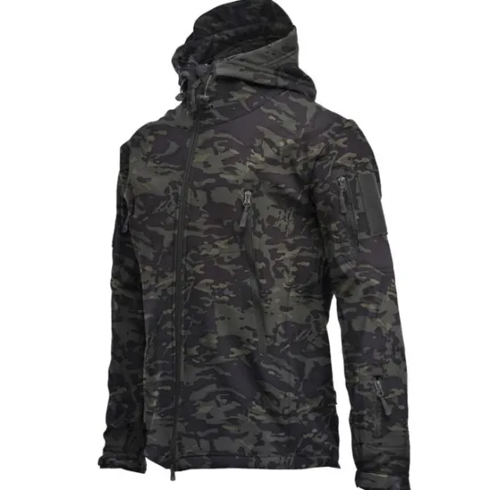 Best OUKU Men's Special Ops Military Tactical Soft Shell Jacket Coat Hunting Fleece Hooded Coat Outdoor Thermal Warm Waterproof Windproof Fleece Lined Lightweight Winter Trench Coat Top Camping Fishing