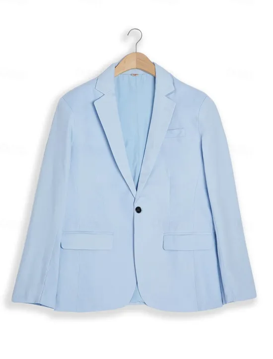 Sale OUKU Men's Sport Coat Linen Blazer Summer Wedding Fashion Casual Solid Colored Linen Blazer ArmyGreen Black Blue Tailored Fit Single Breasted One-button