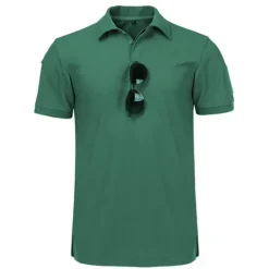 Online OUKU Men's Sport Polo Golf Shirt Casual Holiday Lapel Short Sleeve Fashion Basic Plain Classic Summer Regular Fit Black Army Green khaki Grey Sport Polo