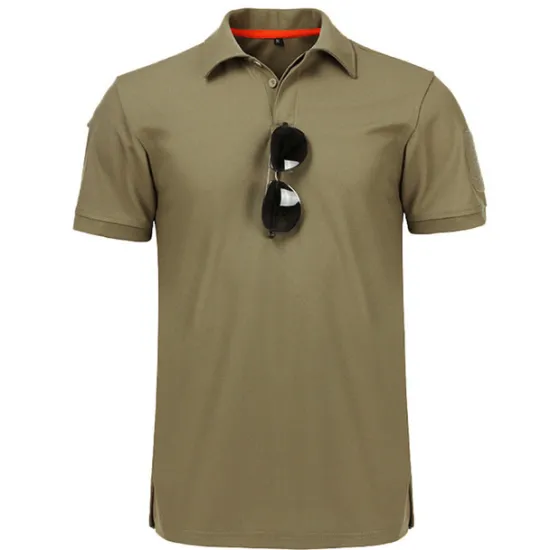 Online OUKU Men's Sport Polo Golf Shirt Casual Holiday Lapel Short Sleeve Fashion Basic Plain Classic Summer Regular Fit Black Army Green khaki Grey Sport Polo