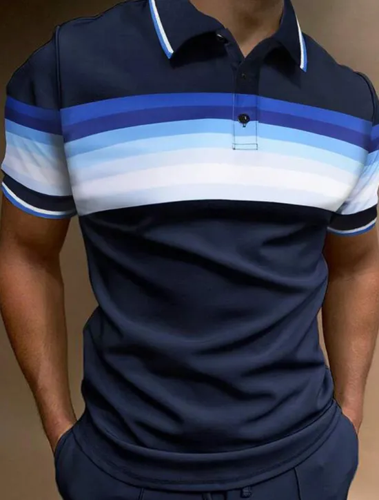 Hot OUKU Men's Sport Polo Polo Shirt Casual Holiday Lapel Short Sleeve Fashion Basic Color Block Button Summer Regular Fit Dark red Yellow Dark Navy Purple Green Grey Sport Polo
