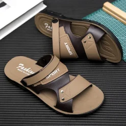 Online OUKU Men's Sport Sandals with Adjustable Straps, Comfortable Outdoor Footwear for Beach, Hiking, and Casual Wear