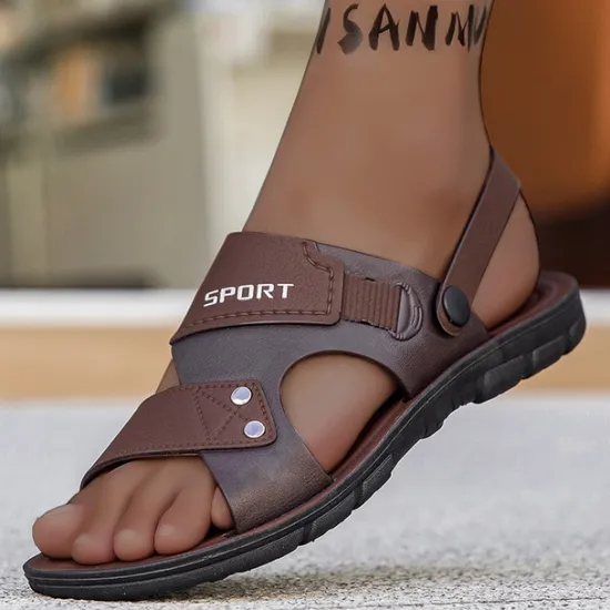 Online OUKU Men's Sport Sandals with Adjustable Straps, Comfortable Outdoor Footwear for Beach, Hiking, and Casual Wear