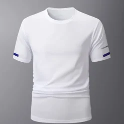 Discount OUKU Men's Sport T Shirt Quick Dry Tee Crew Neck Summer Solid Color Plain Short Sleeves Sports & Outdoors Casual Basic Fitness Casual Daily Dark Grey White Black Top Tee for Men