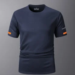 Discount OUKU Men's Sport T Shirt Quick Dry Tee Crew Neck Summer Solid Color Plain Short Sleeves Sports & Outdoors Casual Basic Fitness Casual Daily Dark Grey White Black Top Tee for Men