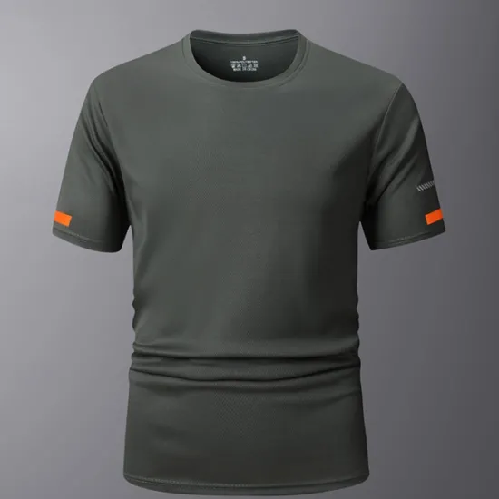 Discount OUKU Men's Sport T Shirt Quick Dry Tee Crew Neck Summer Solid Color Plain Short Sleeves Sports & Outdoors Casual Basic Fitness Casual Daily Dark Grey White Black Top Tee for Men