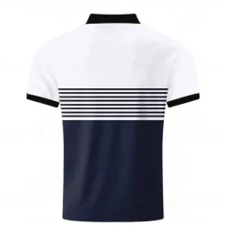 Sale OUKU Men's Striped Polo Shirts Golf Shirt Short Sleeve Polo Shirts Collared Shirts Business Casual WorkWear Formal Wear Festival Wear Buttons 3D Print Spring & Summer White Wine Orange