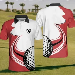 Online OUKU Men's Striped Sports Polo Shirts Golf Shirt Short Sleeve Polo Shirts Collared Shirts Casual Sportswear Vacation Wear Buttons 3D Print Light Yellow Black Yellow