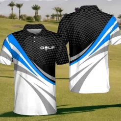 Hot OUKU Men's Striped Sports Polo Shirts Golf Shirt Short Sleeve Polo Shirts Collared Shirts Casual Sportswear Vacation Wear Buttons 3D Print Black Yellow Red
