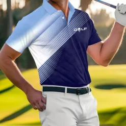 Discount OUKU Men's Striped Sports Polo Shirts Golf Shirt Short Sleeve Polo Shirts Collared Shirts Casual Sportswear Vacation Wear Buttons 3D Print Blue-Green Red Blue