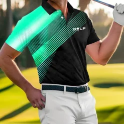 Discount OUKU Men's Striped Sports Polo Shirts Golf Shirt Short Sleeve Polo Shirts Collared Shirts Casual Sportswear Vacation Wear Buttons 3D Print Blue-Green Red Blue