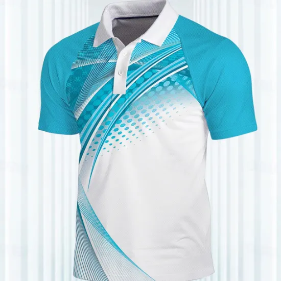 Outlet OUKU Men's Striped Sports Polo Shirts Golf Shirt Short Sleeve Polo Shirts Collared Shirts Casual Sportswear Vacation Wear Buttons 3D Print Spring & Summer White