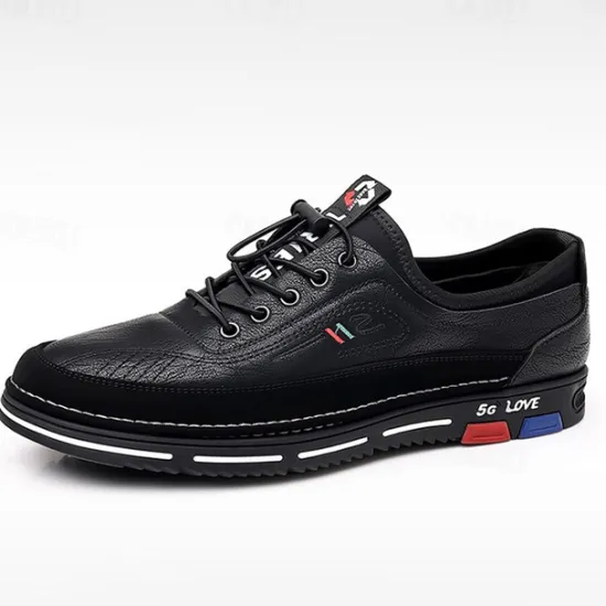 OUKU Men's Stylish Brown Faux Leather Casual Shoes with Black Contrast Detail, Comfortable Fit and Durable Sole, Ideal for Everyday Wear and Smart Casual Occasions